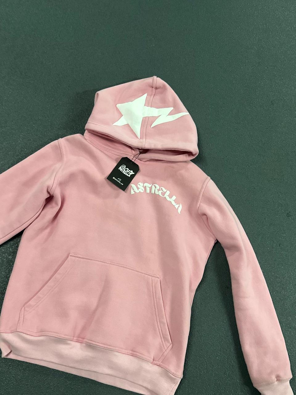 Pink Astrella Puff Print Tracksuit(Pants and hoodie)
